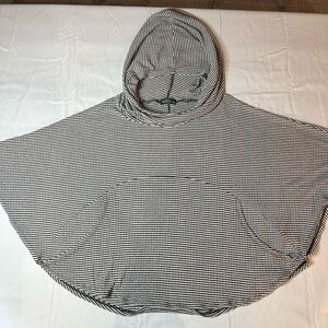 Market & Spruce Black and White Striped Hooded / Cowl Neck top